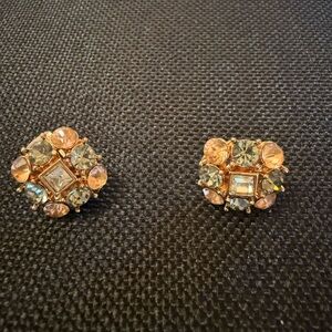 Elegant Gold and Silver Stud Clip On Earrings NWOT